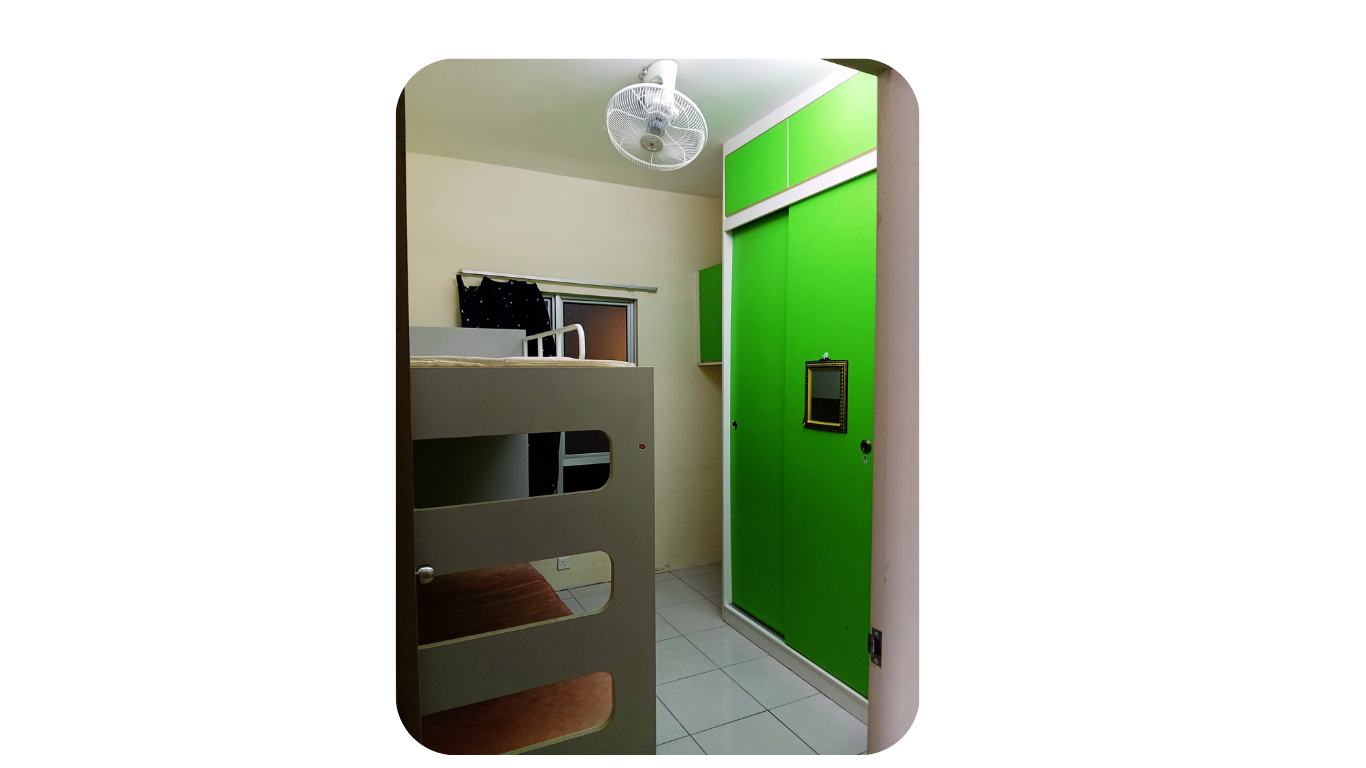 Shared room with wardrobe